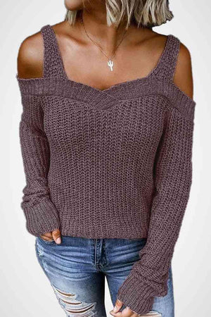 Daring Cold Shoulder Sweater - MXSTUDIO.COM