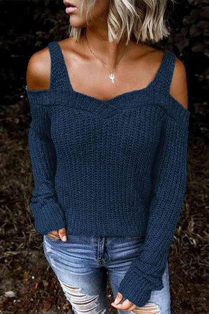 Daring Cold Shoulder Sweater - MXSTUDIO.COM