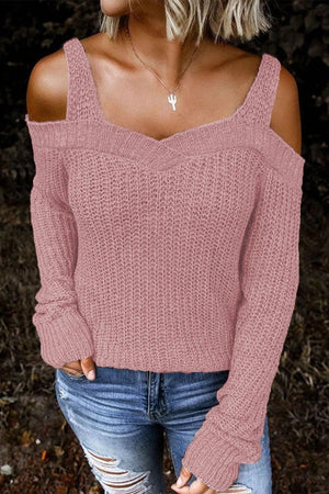 Daring Cold Shoulder Sweater - MXSTUDIO.COM