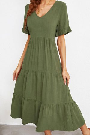 Darling Tiered Short Sleeve Dress - MXSTUDIO.COM