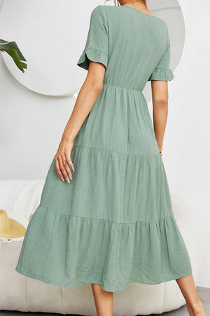 Darling Tiered Short Sleeve Dress - MXSTUDIO.COM