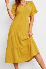 Darling Tiered Short Sleeve Dress - MXSTUDIO.COM