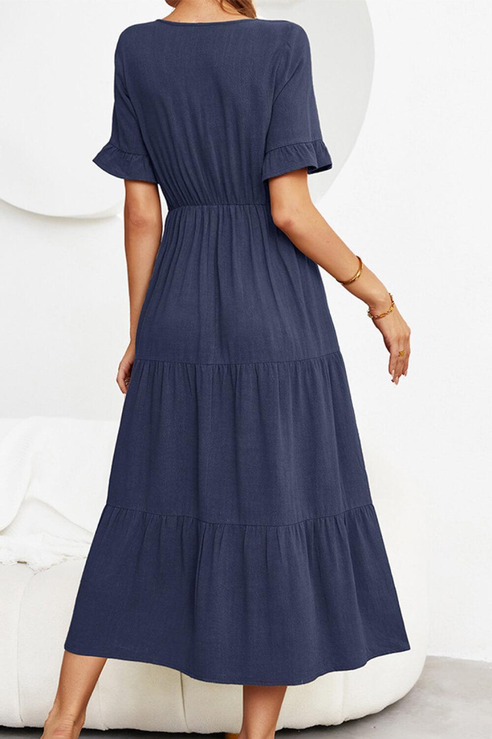 Darling Tiered Short Sleeve Dress - MXSTUDIO.COM