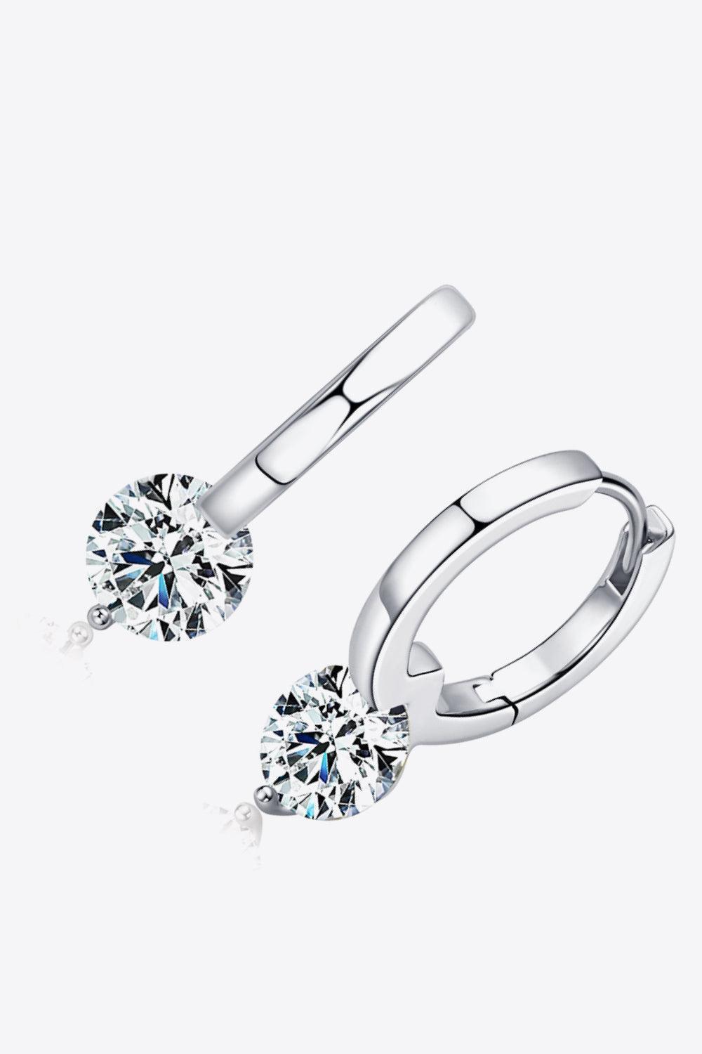 Dash Of Luck 2 Carat Moissanite Drop Earrings - MXSTUDIO.COM