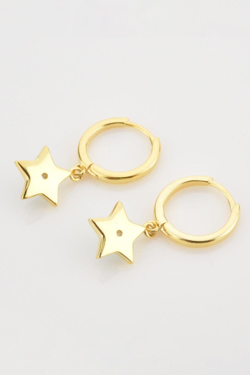 Dashing Zircon 925 Sterling Silver Star Drop Earrings - MXSTUDIO.COM