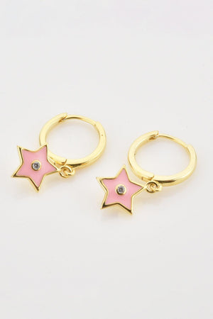 Dashing Zircon 925 Sterling Silver Star Drop Earrings - MXSTUDIO.COM