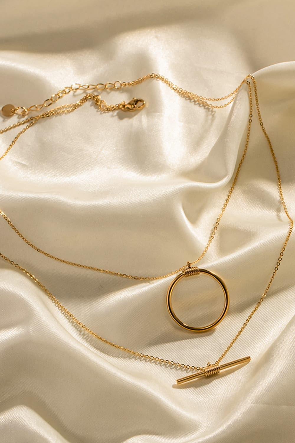 Dazzling 18K Gold-Plated Double Layered Necklace - MXSTUDIO.COM