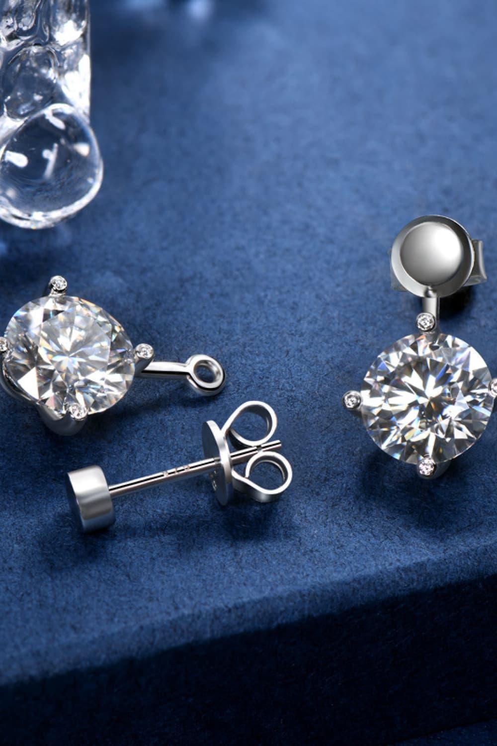 Dazzling 4 Carat Moissanite Drop Earrings - MXSTUDIO.COM