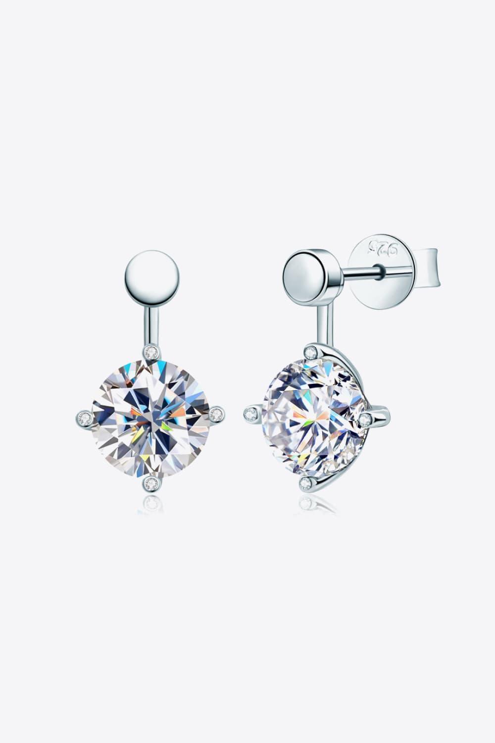 Dazzling 4 Carat Moissanite Drop Earrings - MXSTUDIO.COM