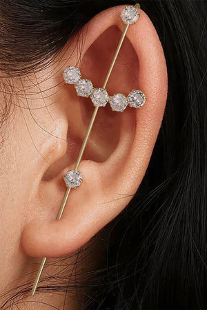 Dazzling Allure 18K Gold-Plated Zircon Crawler Earrings - MXSTUDIO.COM