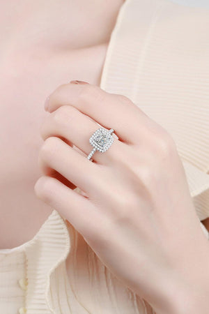 Dazzling Double Halo 1 Carat Moissanite Ring - MXSTUDIO.COM