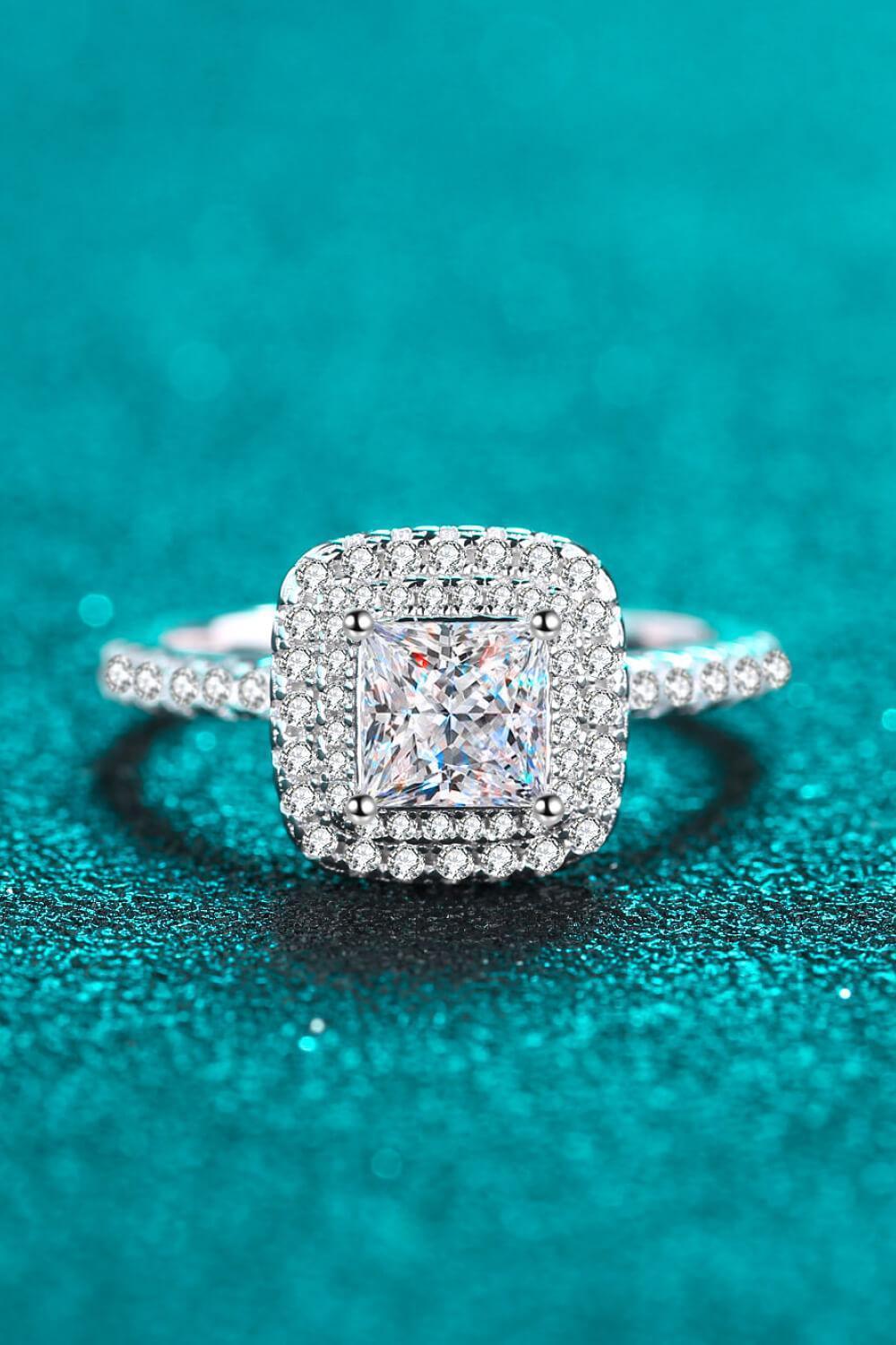 Dazzling Double Halo 1 Carat Moissanite Ring - MXSTUDIO.COM