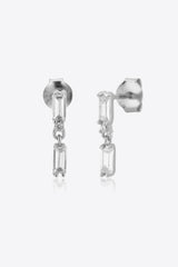 Dazzling Inlaid Zircon Sterling Silver Drop Earrings - MXSTUDIO.COM