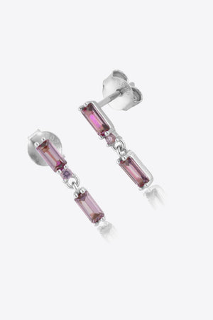 Dazzling Inlaid Zircon Sterling Silver Drop Earrings - MXSTUDIO.COM