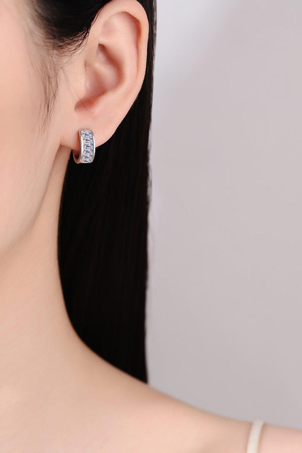 Dazzling Shimmer 1.8 Carat Moissanite Huggie Earrings - MXSTUDIO.COM