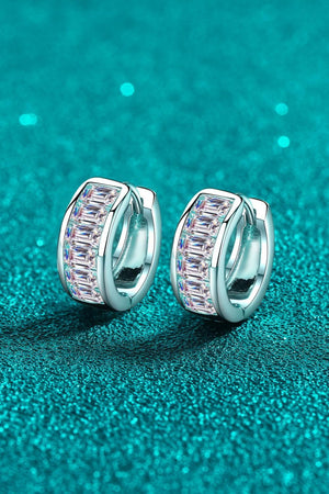 Dazzling Shimmer 1.8 Carat Moissanite Huggie Earrings - MXSTUDIO.COM