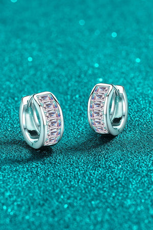 Dazzling Shimmer 1.8 Carat Moissanite Huggie Earrings - MXSTUDIO.COM