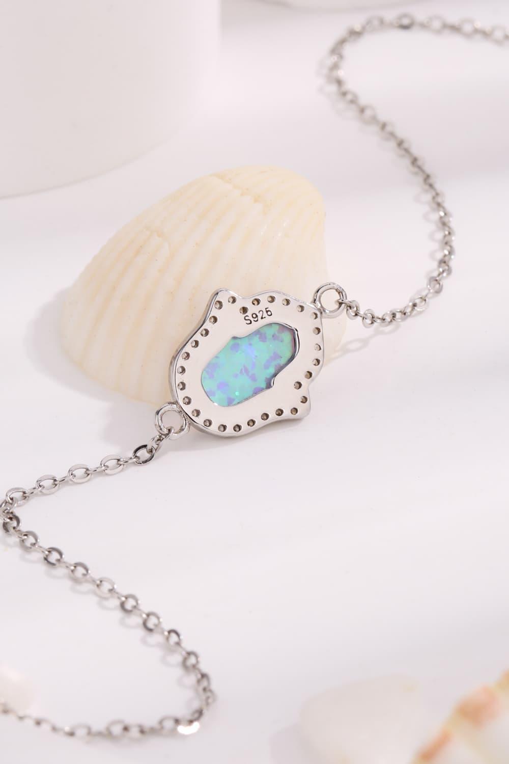 Dazzling Sky Blue Opal Bracelet Sterling Silver - MXSTUDIO.COM