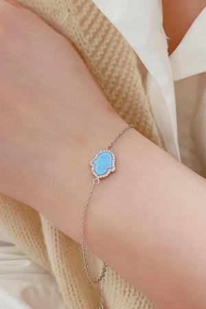Dazzling Sky Blue Opal Bracelet Sterling Silver - MXSTUDIO.COM