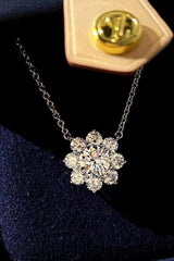 Dearest 1 Carat Floral Pendant Moissanite Necklace - MXSTUDIO.COM