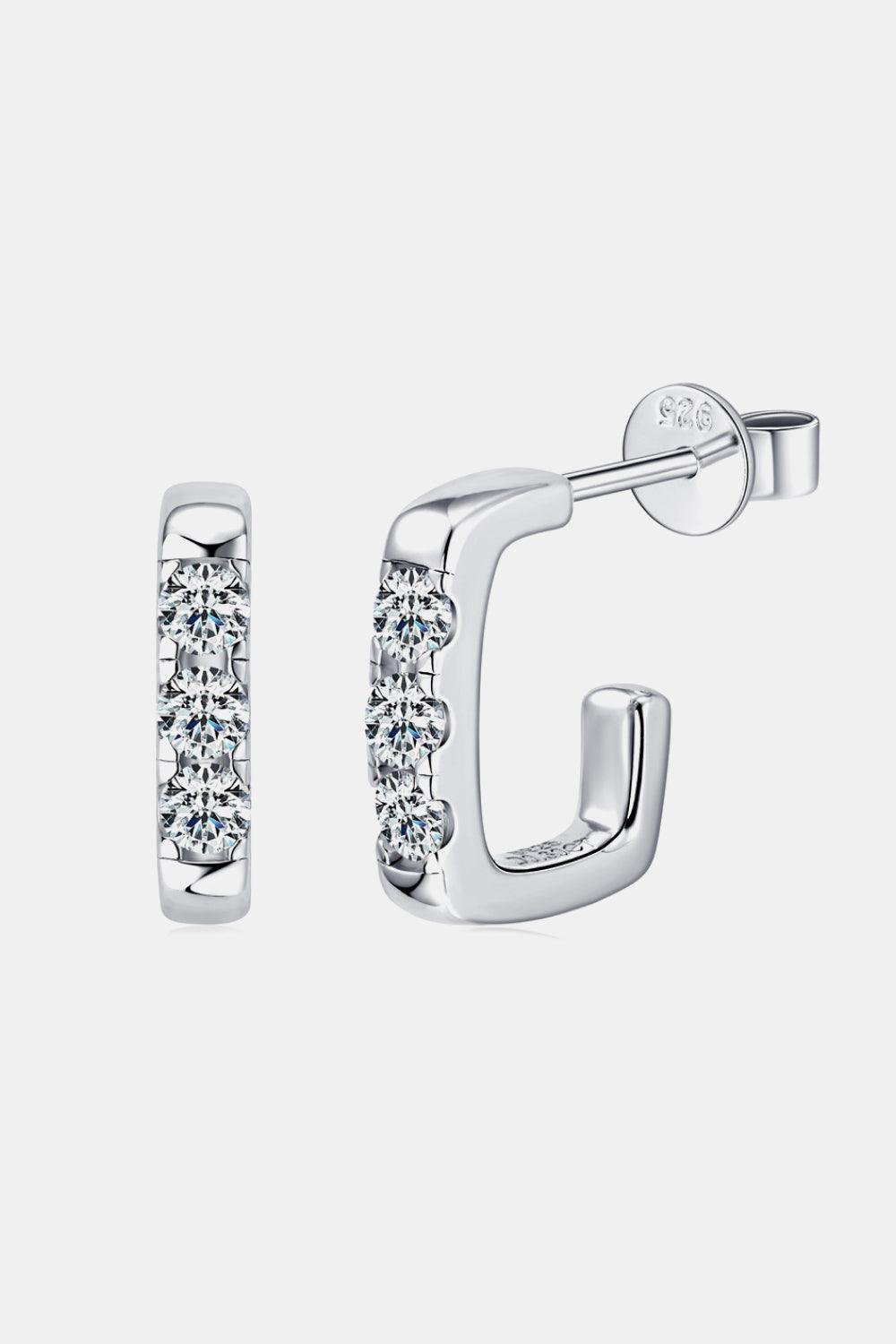 Debonair Geometrical Moissanite Huggie Earrings - MXSTUDIO.COM