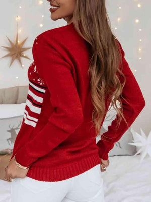 December Mood Red Reindeer Christmas Sweater-MXSTUDIO.COM