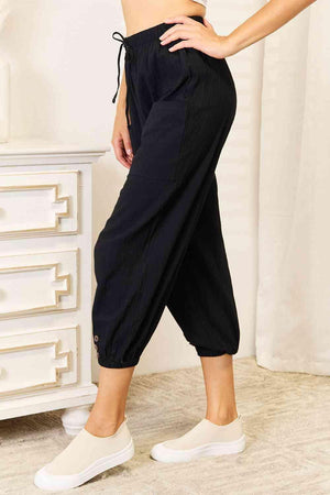 Decorative Button Plus Size Cropped Pants - MXSTUDIO.COM