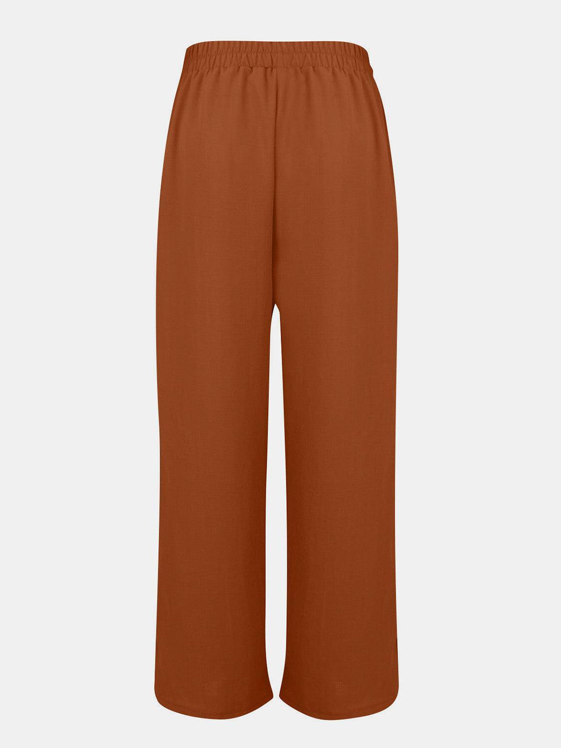 a women's brown pants with a high waist