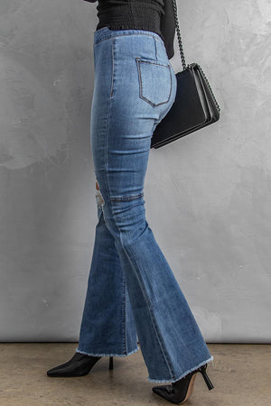 Dedicated Distressed High-Waist Flare Jeans - MXSTUDIO.COM