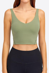 Deep Impact V- Neck Crop Athletic Bra - MXSTUDIO.COM