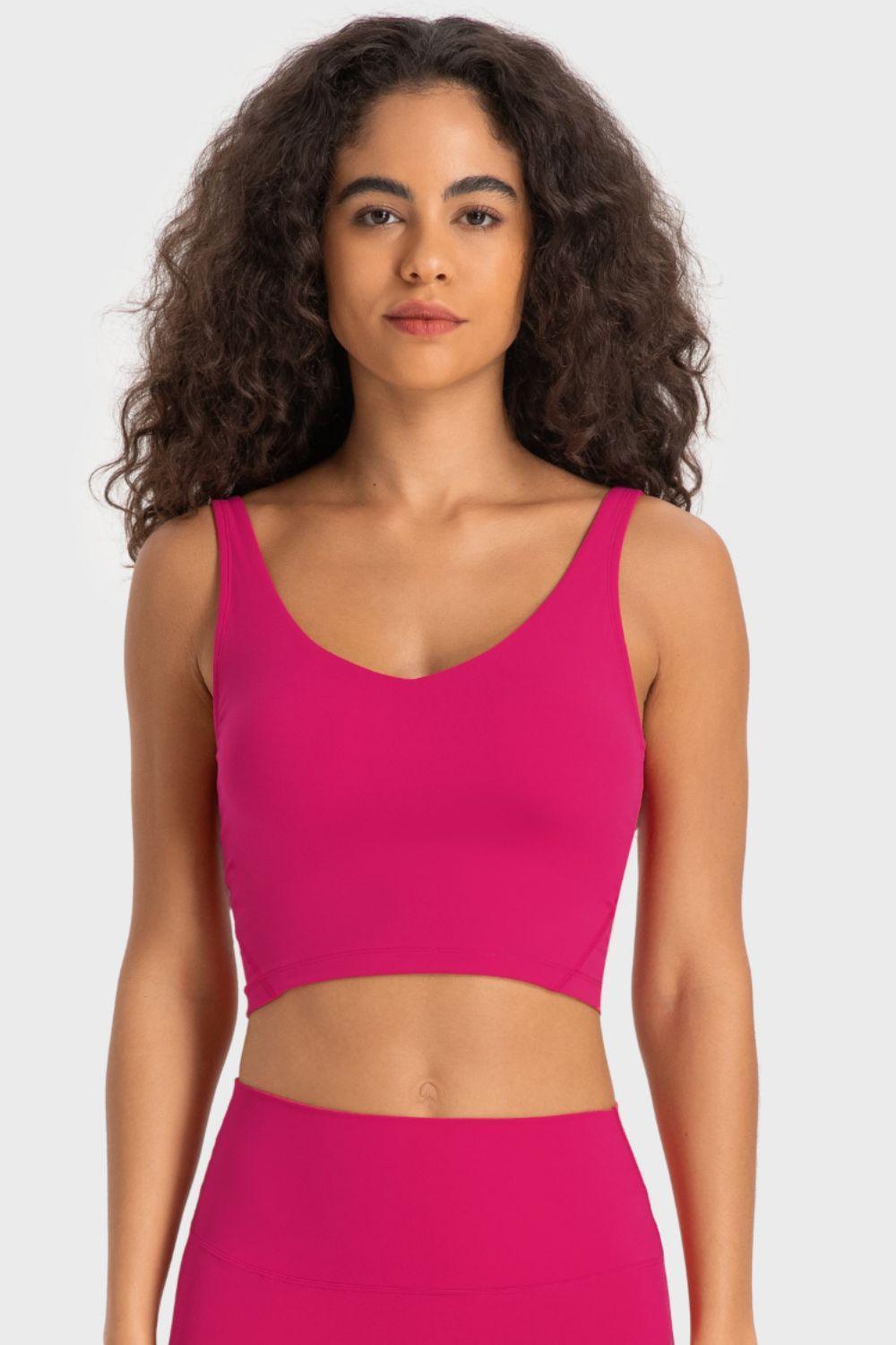 Deep Impact V- Neck Crop Athletic Bra - MXSTUDIO.COM