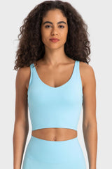 Deep Impact V- Neck Crop Athletic Bra - MXSTUDIO.COM