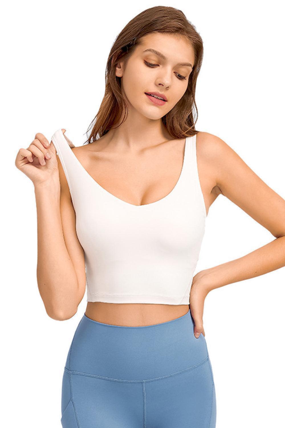 Deep Impact V- Neck Crop Athletic Bra - MXSTUDIO.COM