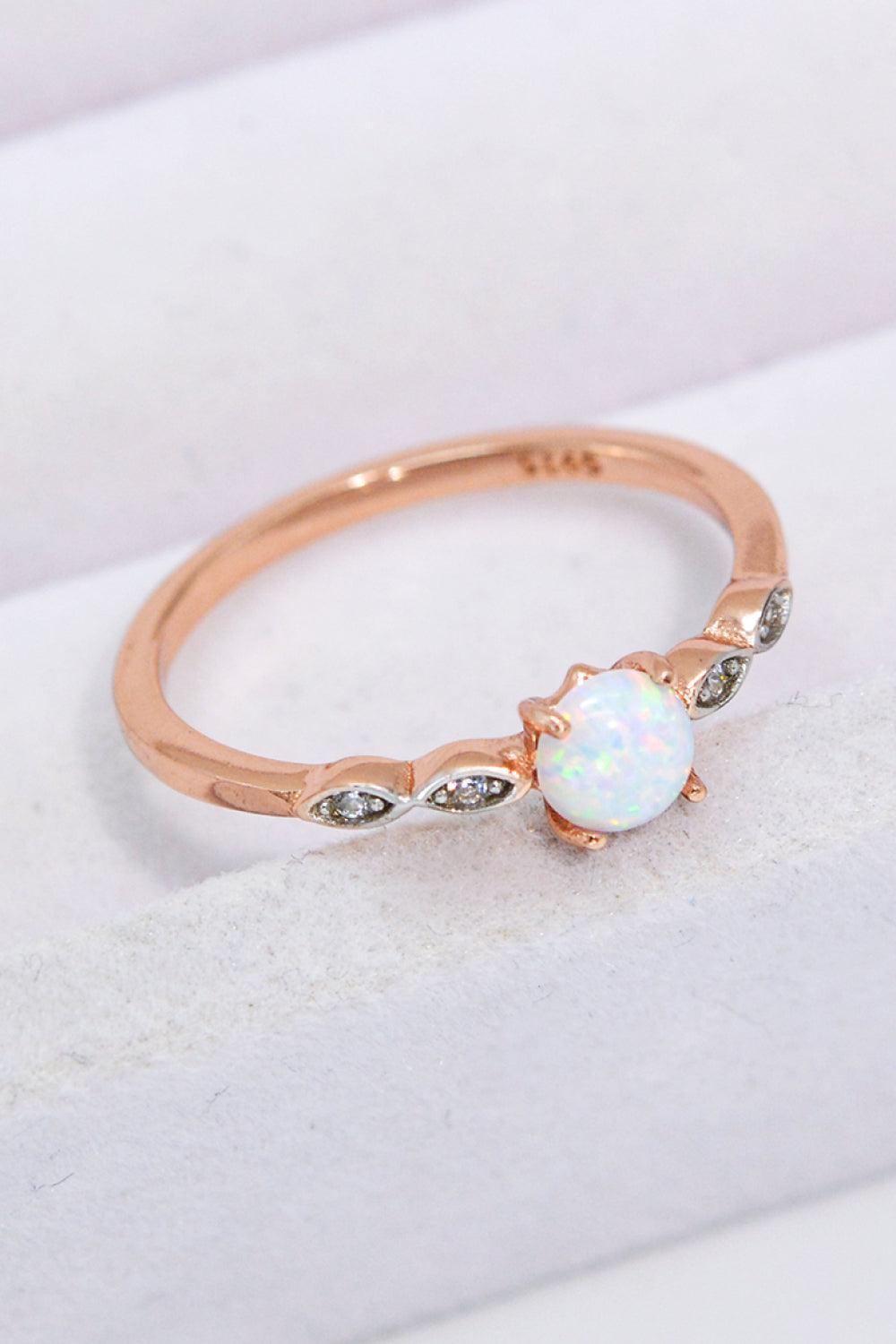 Deepen Polish Platinum-Plated Opal Ring - MXSTUDIO.COM