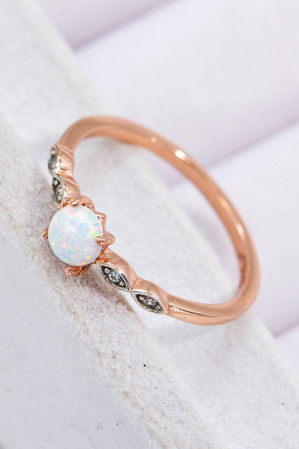 Deepen Polish Platinum-Plated Opal Ring - MXSTUDIO.COM