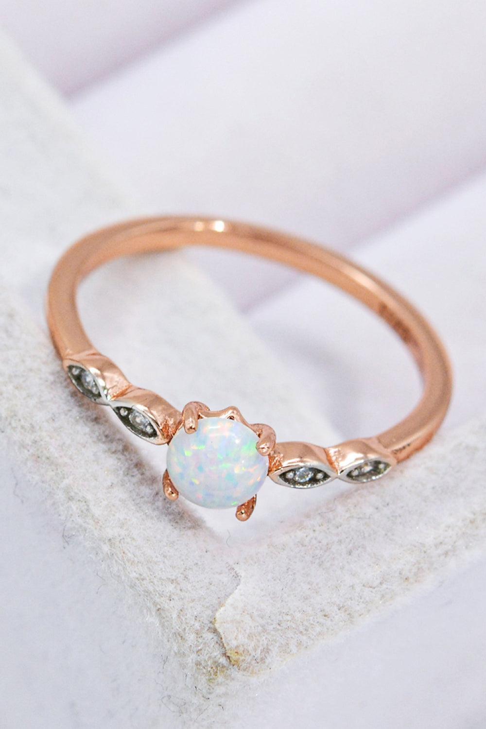 Deepen Polish Platinum-Plated Opal Ring - MXSTUDIO.COM