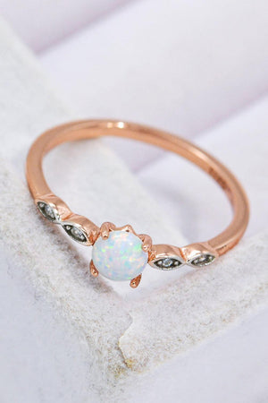 Deepen Polish Platinum-Plated Opal Ring - MXSTUDIO.COM