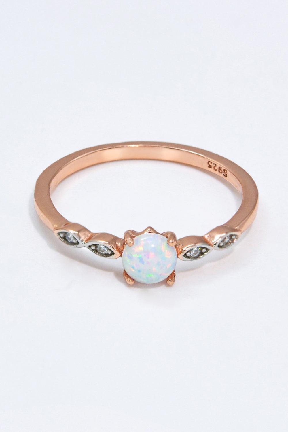 Deepen Polish Platinum-Plated Opal Ring - MXSTUDIO.COM