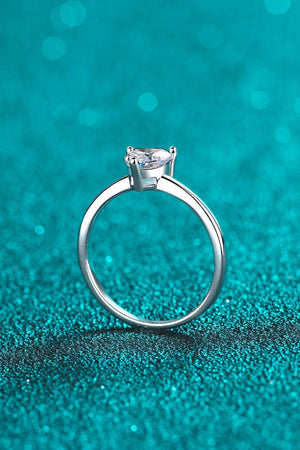 Delicately Cut Heart-Shaped Moissanite Solitaire Ring - MXSTUDIO.COM