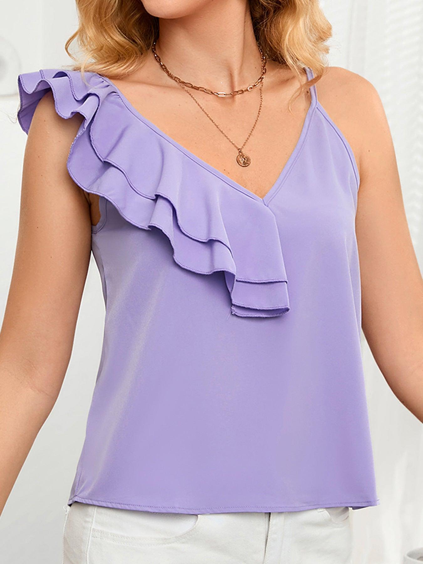 Delicately Fresh Ruffled Lavender Cami - MXSTUDIO.COM