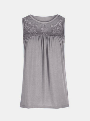 a women's tank top with a lace detail