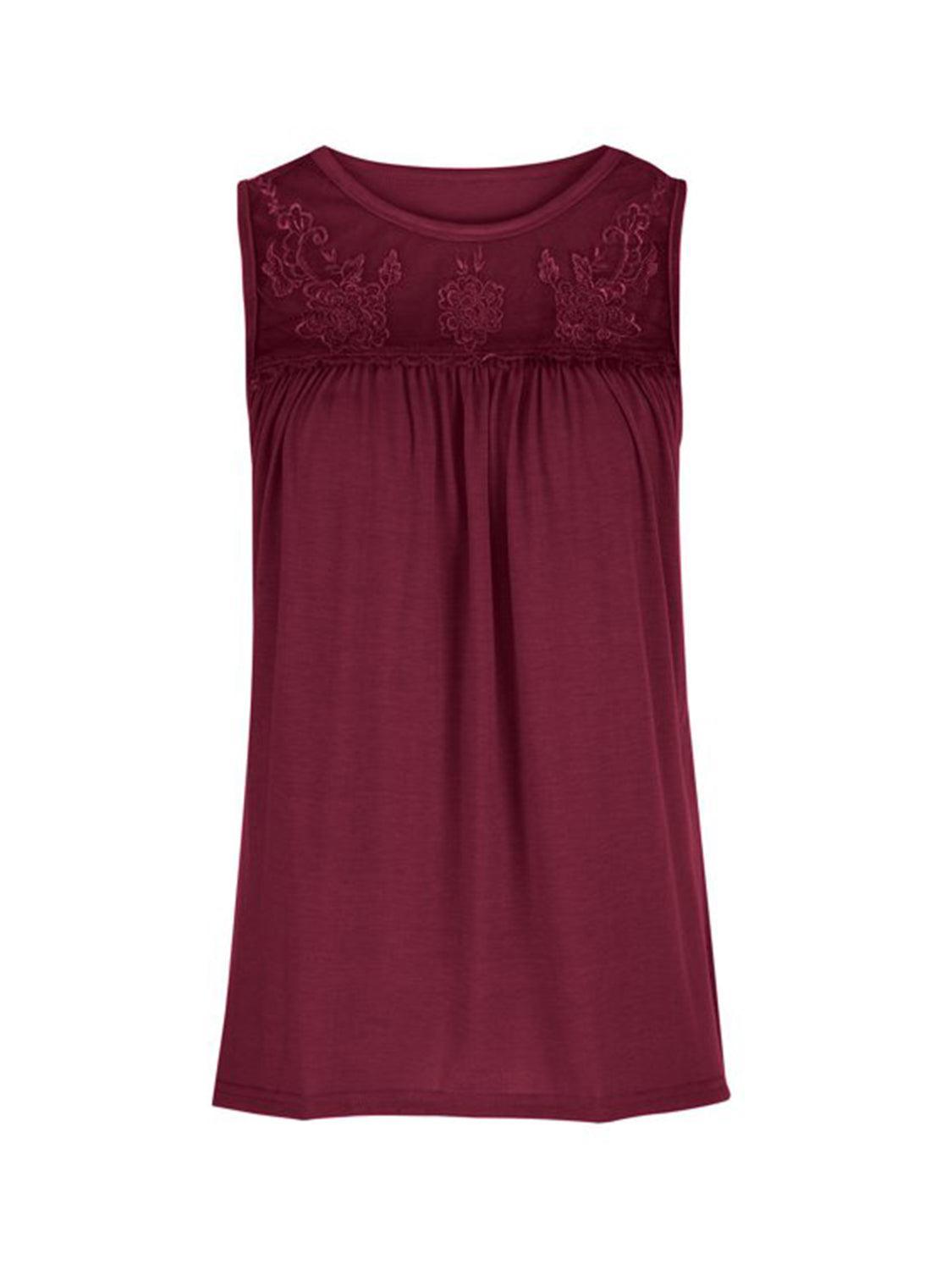 a women's tank top with a lace detail