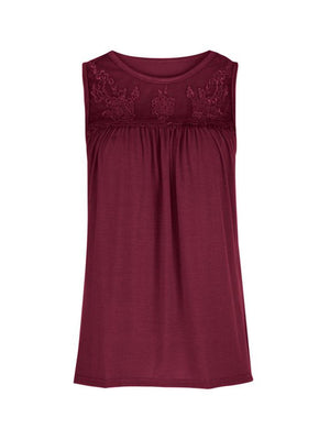 a women's tank top with a lace detail