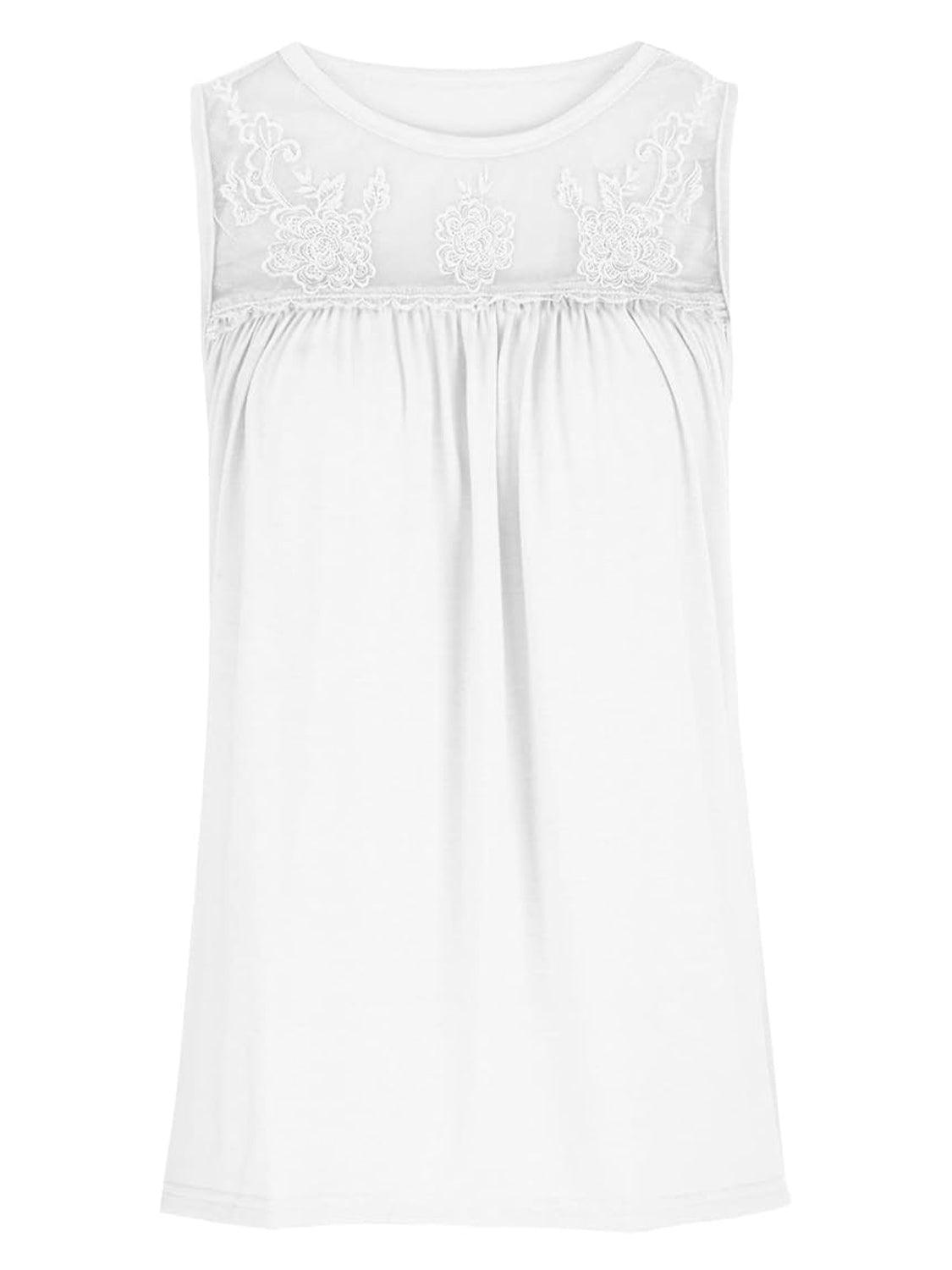 a women's white top with white lace