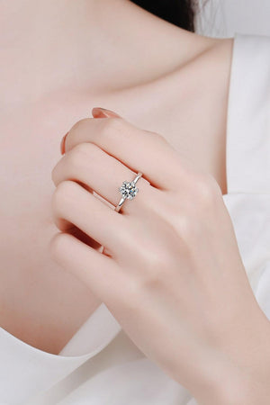 Delight Yourself Sterling Silver 1 Carat Moissanite Ring - MXSTUDIO.COM