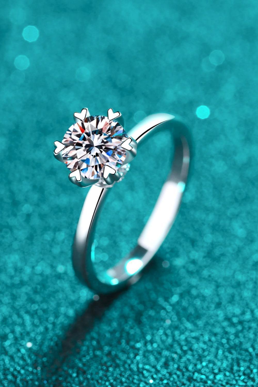 Delight Yourself Sterling Silver 1 Carat Moissanite Ring - MXSTUDIO.COM