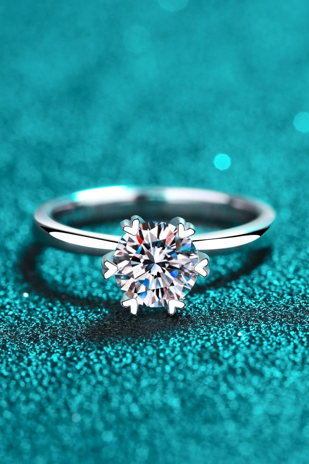 Delight Yourself Sterling Silver 1 Carat Moissanite Ring - MXSTUDIO.COM