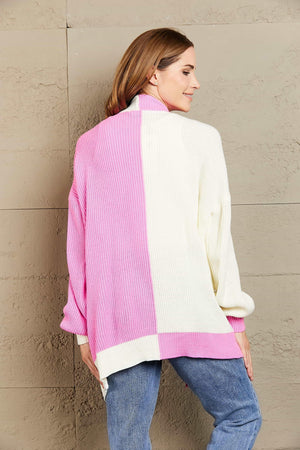 Delightful Comfort Color Block Longline Cardigan - MXSTUDIO.COM