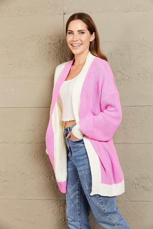 Delightful Comfort Color Block Longline Cardigan - MXSTUDIO.COM