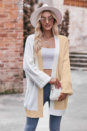 Delightful Comfort Color Block Longline Cardigan - MXSTUDIO.COM